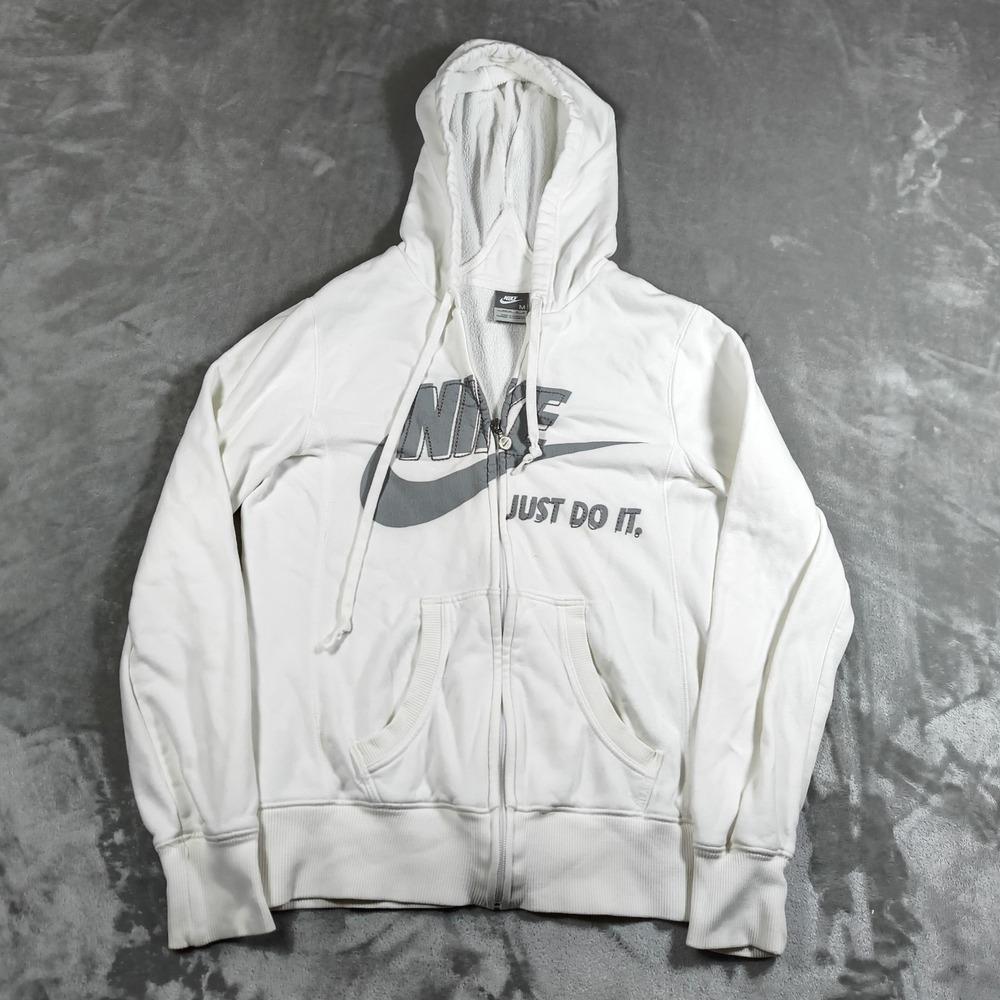 Nike Hoodie Kids Youth Medium 8 to 10 Full Zip Just Do It Big Swoosh Embroidered